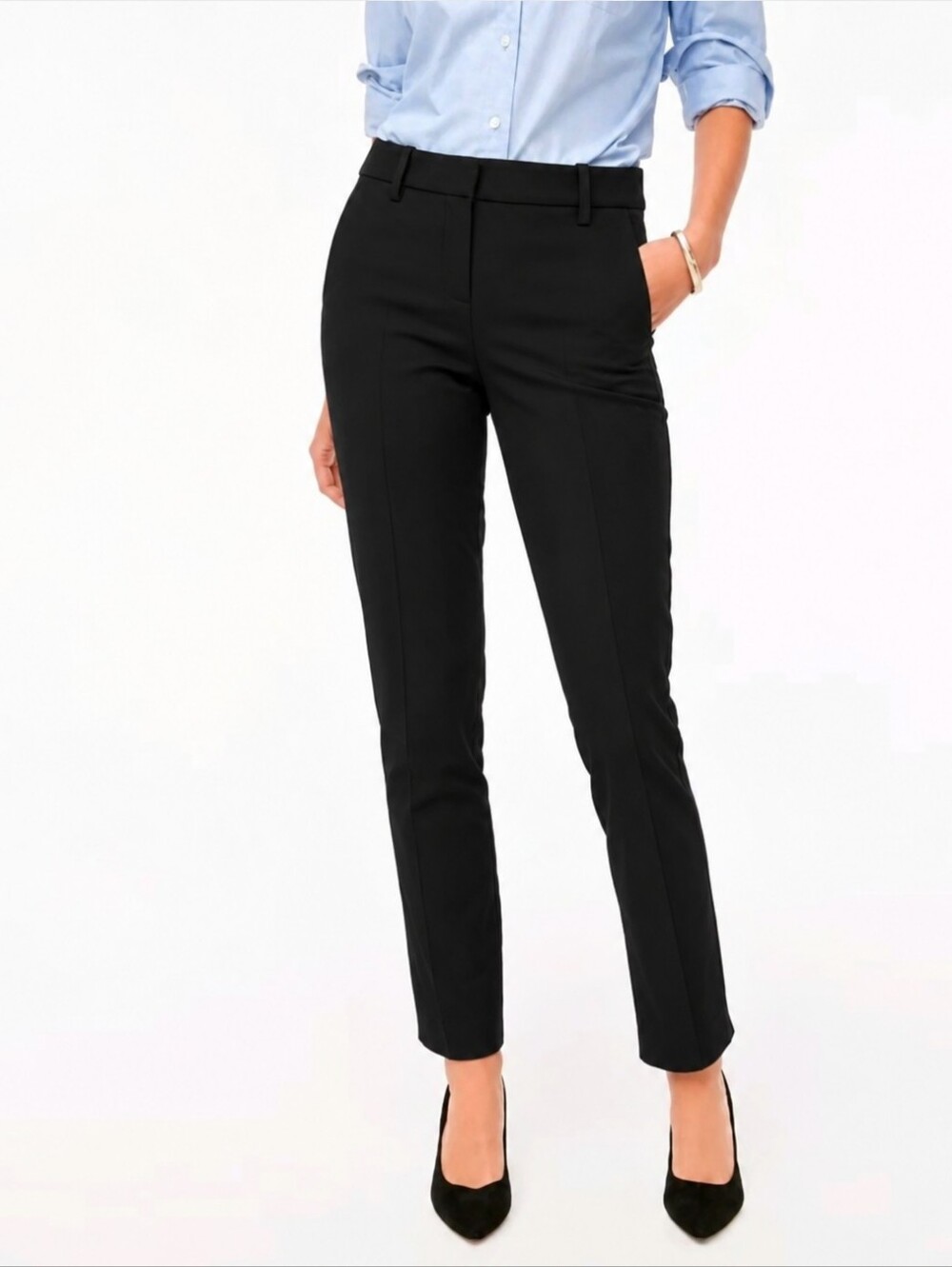❤ J CREW HIGH RISE RUBY SLIM ANKLE PANTS, BLACK, 4 (27)